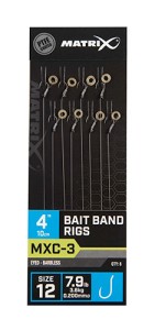 Matrix Haczyki z Przyponem MXC-3 Bait Band Rigs 4"/10cm roz.12 Bezzadziorowe  