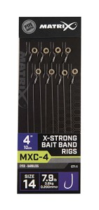 Matrix Haczyki z Przyponem MXC-4 X-Strong Bait Band Rigs 4"/10cm roz.14 Bezzadziorowe 