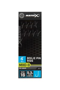 Matrix Haczyki z Przyponem MXC-3 Boilie Pin Rigs 4"/10cm roz.16 Bezzadziorowe