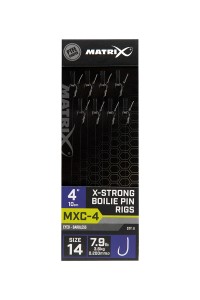 Matrix Haczyki z Przyponem MXC-4 X-Strong Boilie Pin Rigs 4"/10cm roz.14 Bezzadziorowe