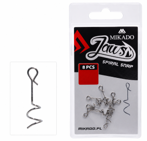 Mikado Wkręt z Klipsem do Haczyka Offsetowego Jaws Spiral Snap M/20mm - 8szt 